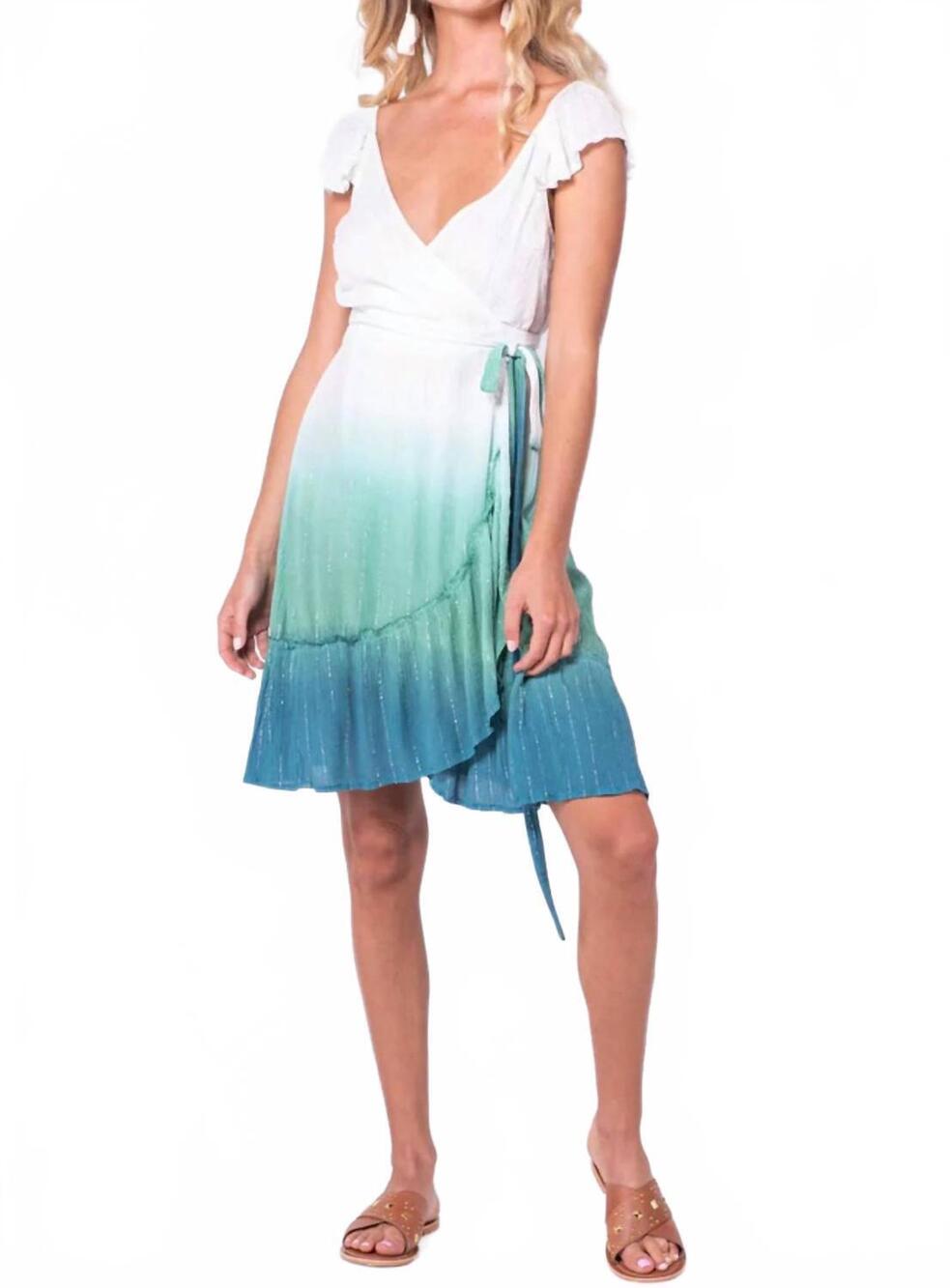 NEW BLUE B mamba ombre dress in blue/ white